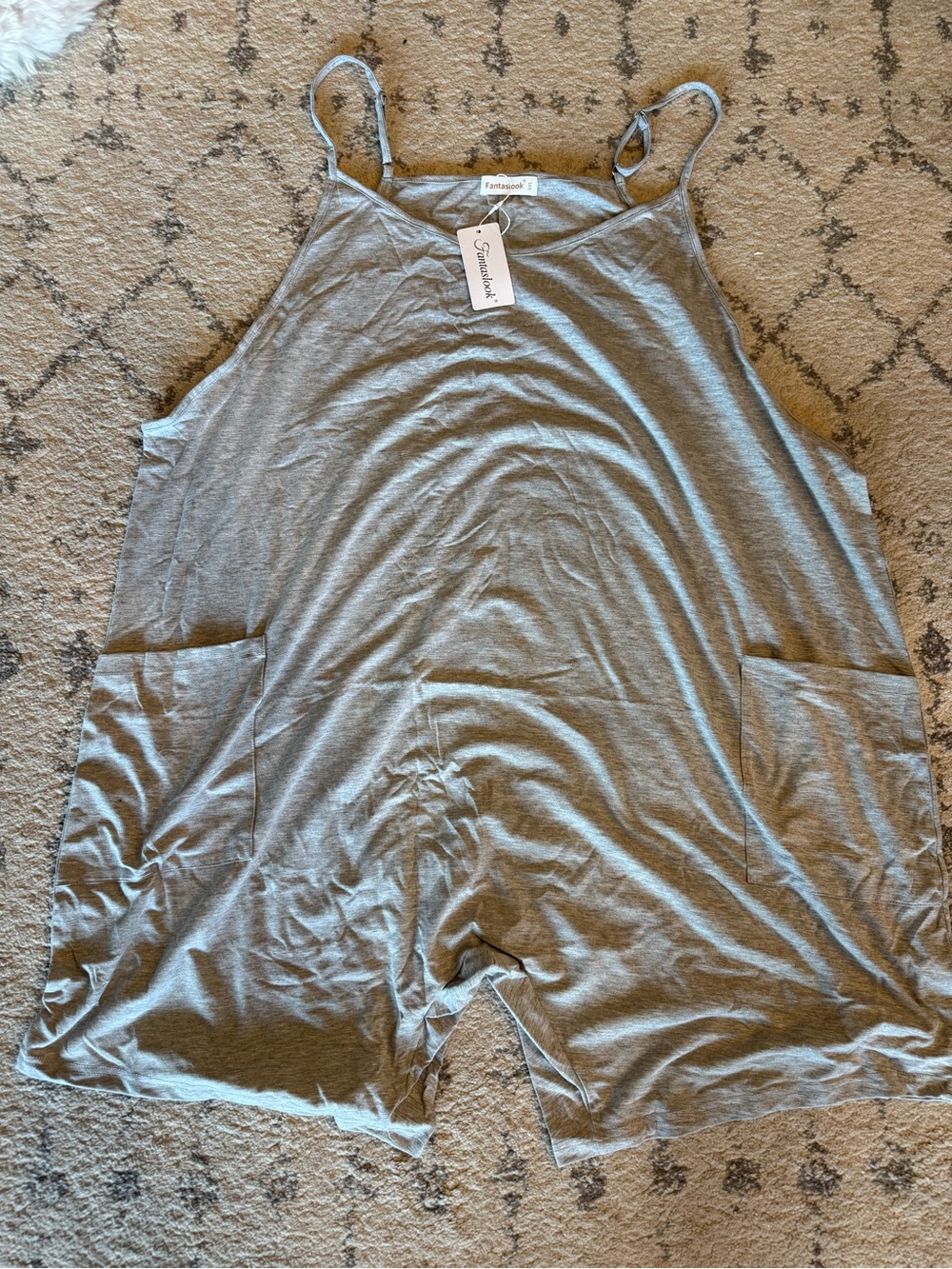 Sunnyside Gray Romper with Pockets